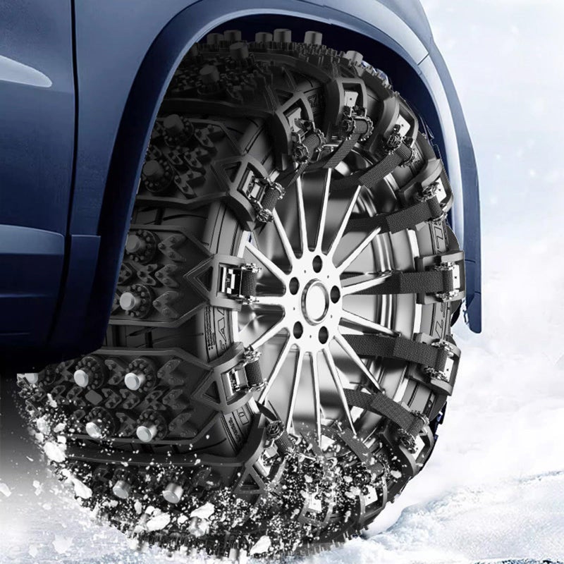 EOHMAK Snow Chains 8 PCS Car Anti-Skid Snow Tire Chains Automotive Tire Traction Chain for Tire Width 165-266mm Car Truck Pickup in Snow Ice Sand and Mud (Black, 8 Pack) - Image 2