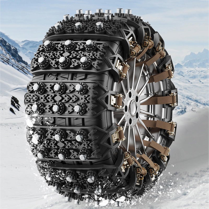EOHMAK Snow Chains 8 PCS Car Anti-Skid Snow Tire Chains Automotive Tire Traction Chain for Tire Width 165-266mm Car Truck Pickup in Snow Ice Sand and Mud (Black, 8 Pack) - Image 1