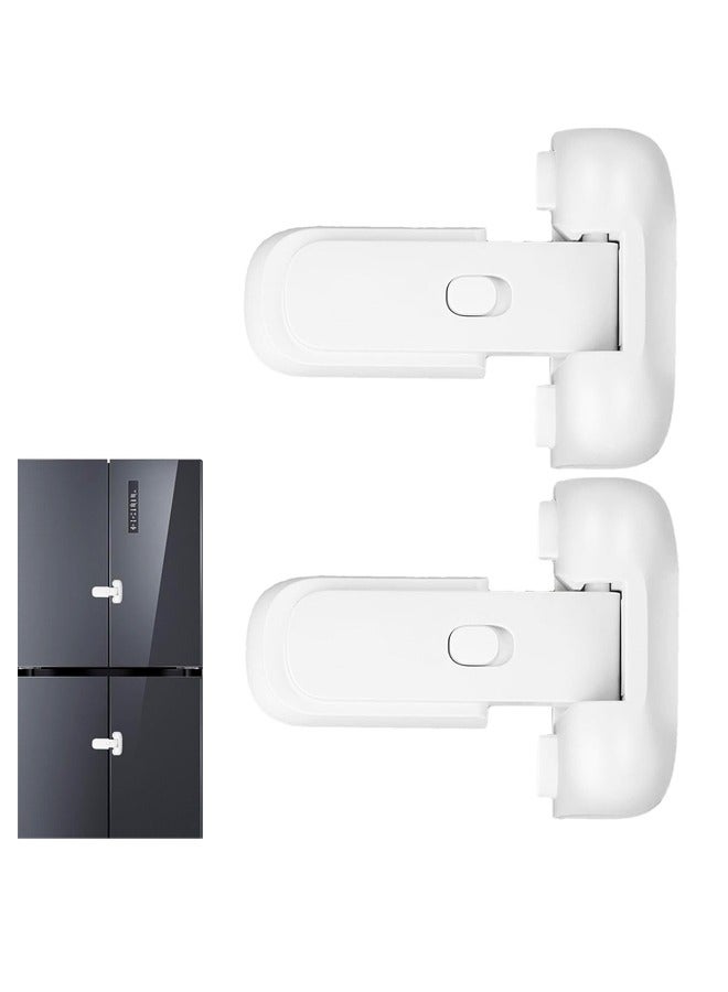 Refrigerator Fridge Freezer Door Lock for Kids, Child Proof Refrigerator Latch Lock to Keep Door Closed, No Tools Required and Easy Installation - Image 1