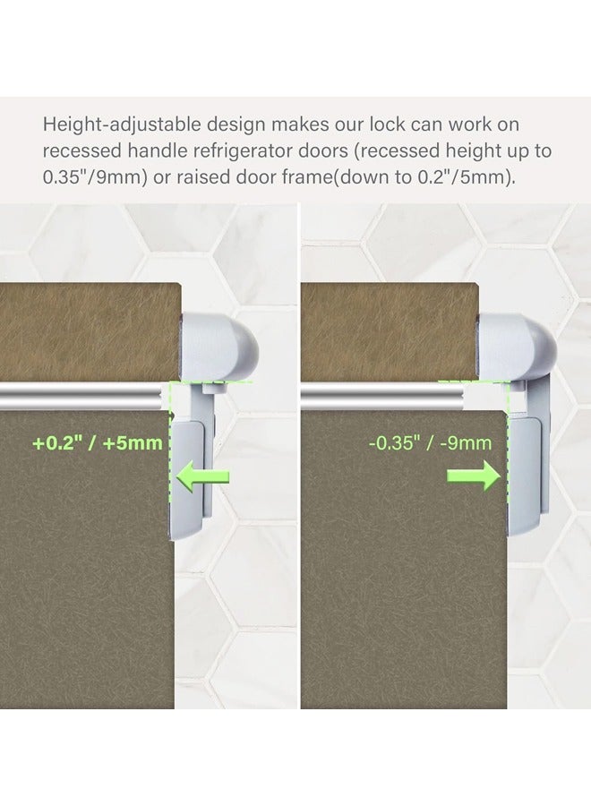 Refrigerator Fridge Freezer Door Lock for Kids, Child Proof Refrigerator Latch Lock to Keep Door Closed, No Tools Required and Easy Installation - Image 4
