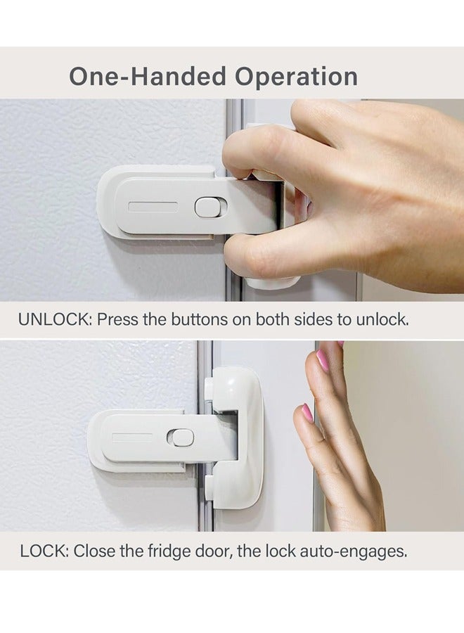 Refrigerator Fridge Freezer Door Lock for Kids, Child Proof Refrigerator Latch Lock to Keep Door Closed, No Tools Required and Easy Installation - Image 3
