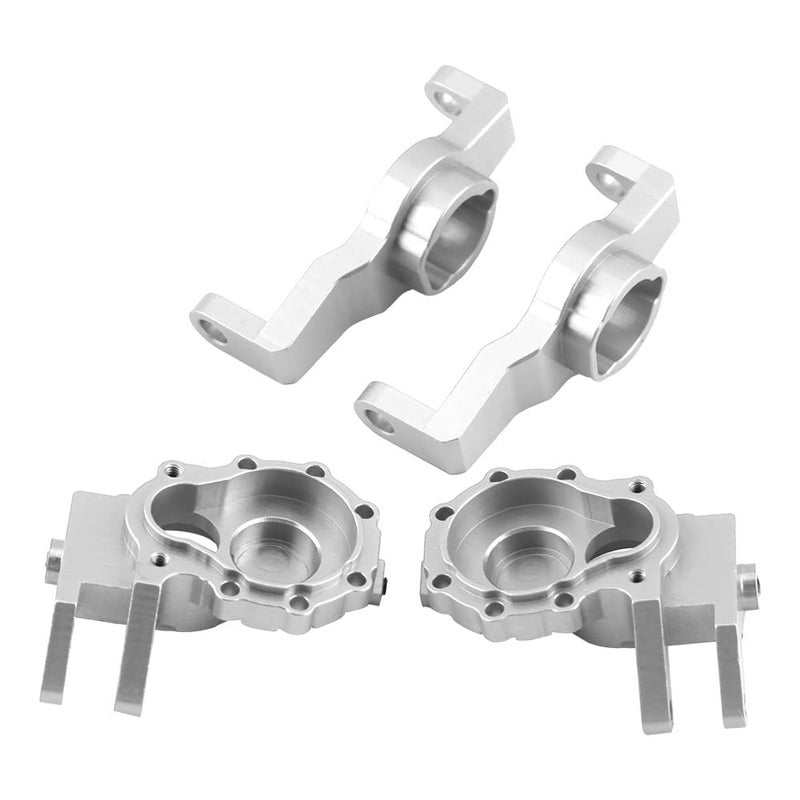 Aluminum Alloy CNC Machined RC Steering Hub Carrier Knuckles Set Silver 8232S - Image 4