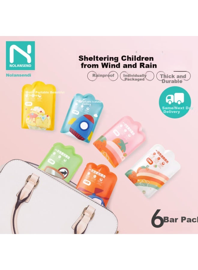 NOLANSEND Disposable Raincoat For Children Full Body Thickened Poncho With Card Portable For Elementary School Students Travel Outdoor Backpack Rain Gear - Image 1