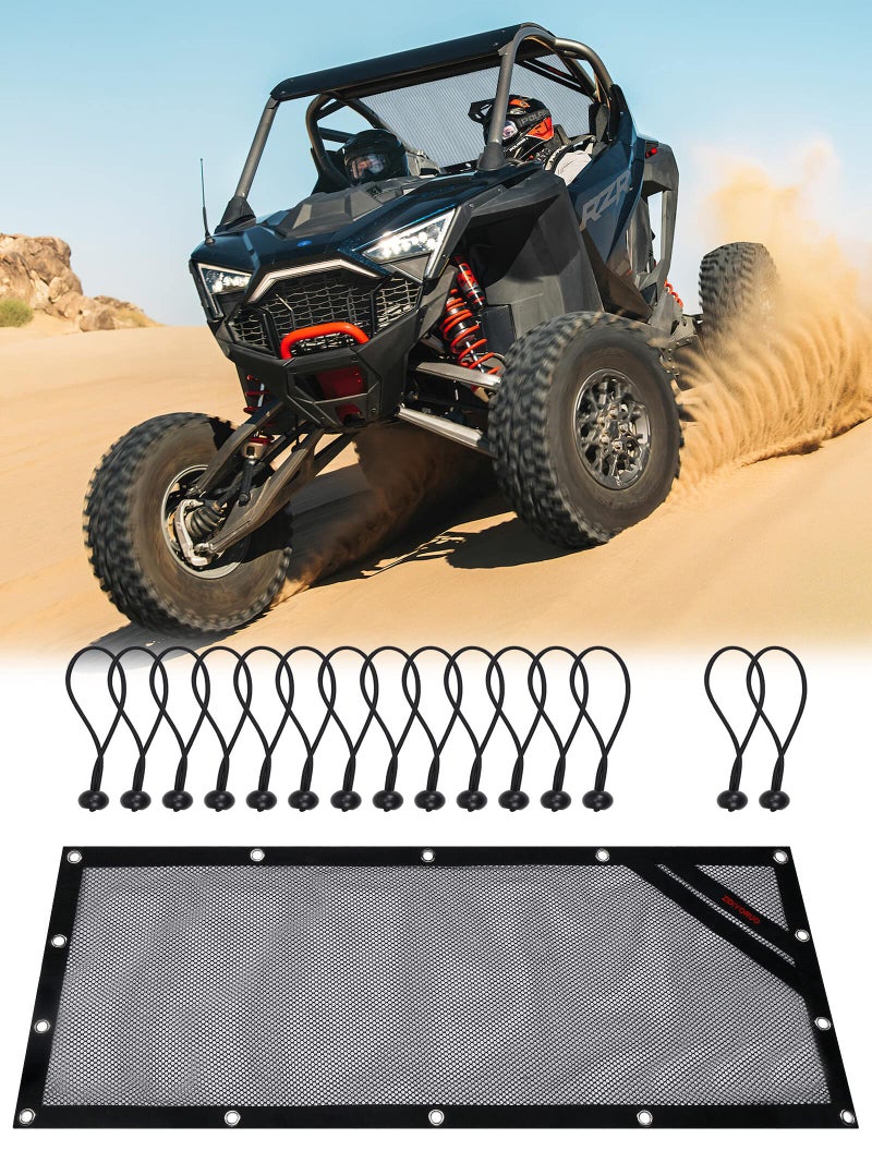 Generic RZR UTV Rear Window Net Soft Mesh Sunshade Easy Installation on RZR 570 800 1000 900 RZR XP Turbo 2015-2022 (2 Seater) RZR XP 1000 2014-2021, Sun UV Protection and Blocking Dust Dirt Mud and Debris  - Image 1