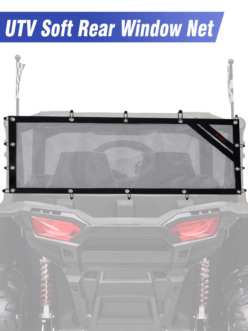 Generic RZR UTV Rear Window Net Soft Mesh Sunshade Easy Installation on RZR 570 800 1000 900 RZR XP Turbo 2015-2022 (2 Seater) RZR XP 1000 2014-2021, Sun UV Protection and Blocking Dust Dirt Mud and Debris  - Image 2