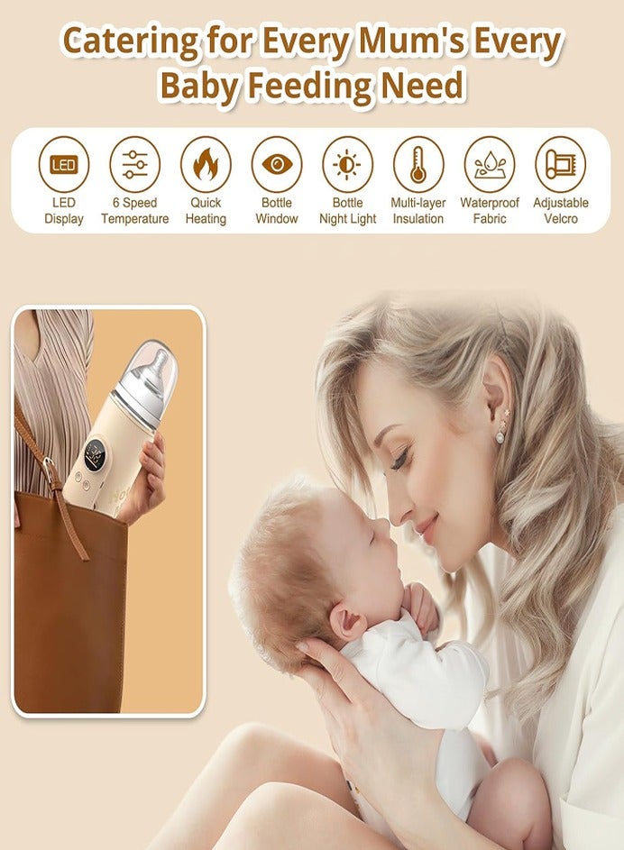 0TO1 TECH Portable Travel Thermos, Travel Thermos, Fast Heating, LED Display, 6-Speed Temperature Control, Rechargeable Milk Thermos, Precise Temperature Control - Image 5