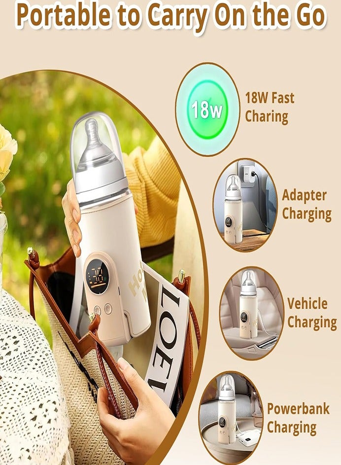 0TO1 TECH Portable Travel Thermos, Travel Thermos, Fast Heating, LED Display, 6-Speed Temperature Control, Rechargeable Milk Thermos, Precise Temperature Control - Image 4