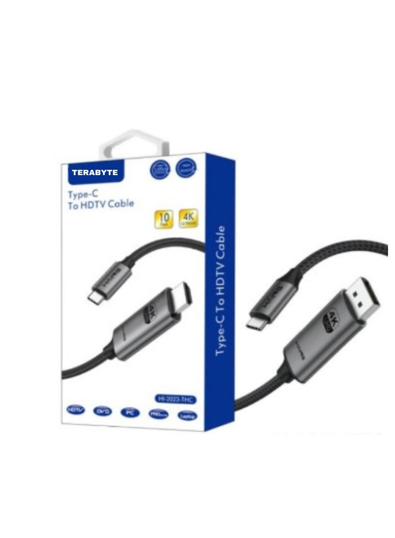 Terabyte Type-C to HDMI HDTV Cable HI-2023-THC-3M Type-C to HDMI HDTV Cable 3M - Image 1