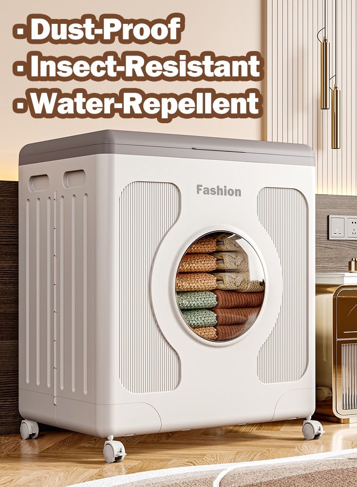 XiuWoo Multifunctional Large Toy Box for Living Room or Bedroom Area - 160L Extra Heavy-Duty Kids Toy Chest Storage with & Wheels, Foldable No Assembly Needed for kids Toys Kids Clothes Quilt - Image 2