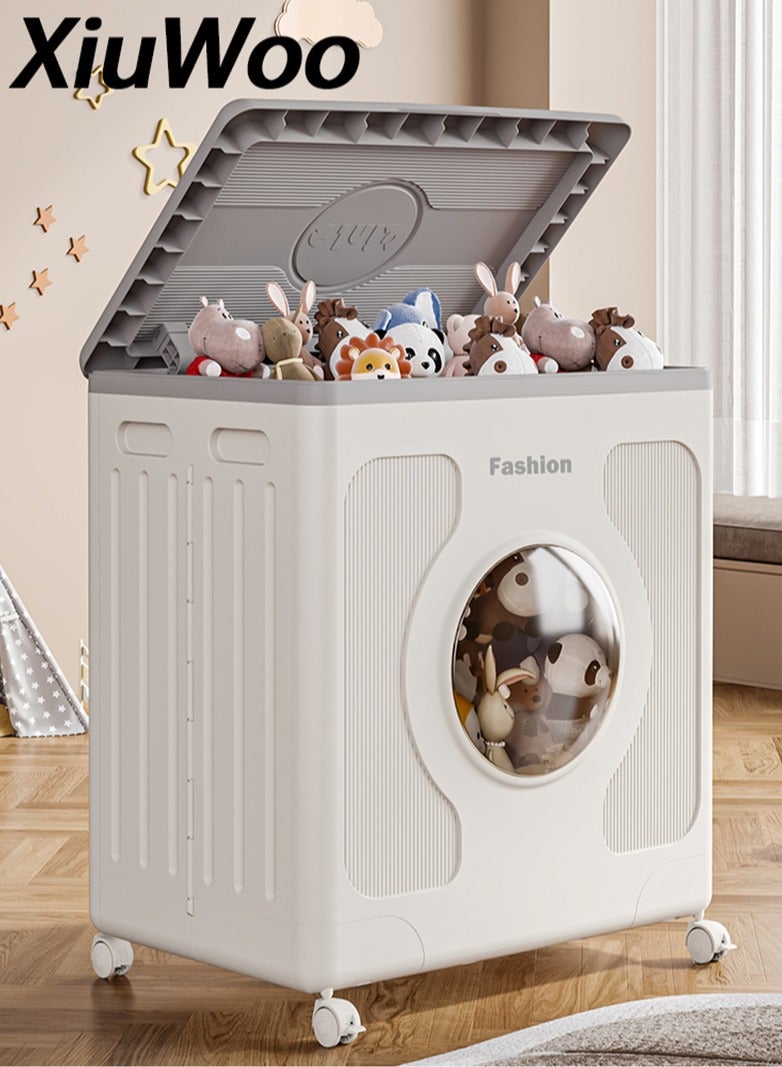 XiuWoo Multifunctional Large Toy Box for Living Room or Bedroom Area - 160L Extra Heavy-Duty Kids Toy Chest Storage with & Wheels, Foldable No Assembly Needed for kids Toys Kids Clothes Quilt - Image 1