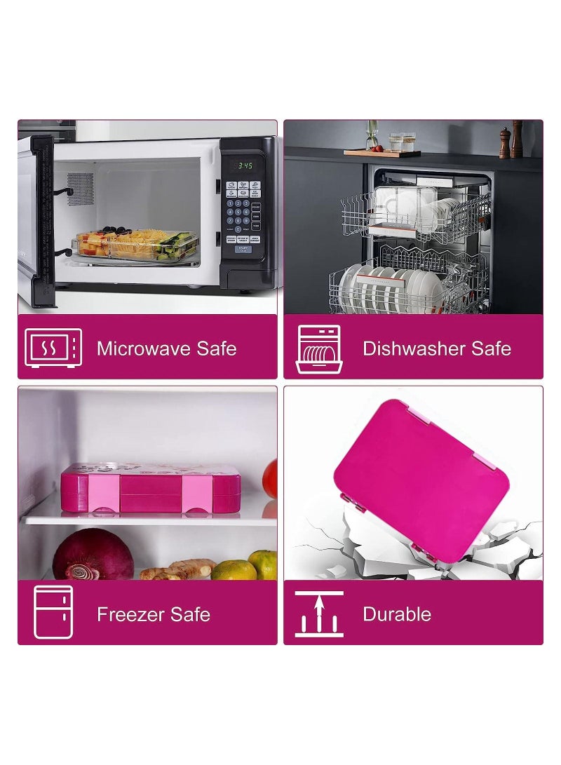 GGEROU صناديق بينتو للأطفال والصغار، صندوق غداء بينتو سعة 710 مل مع 6 أقسام، أزرق - Image 4