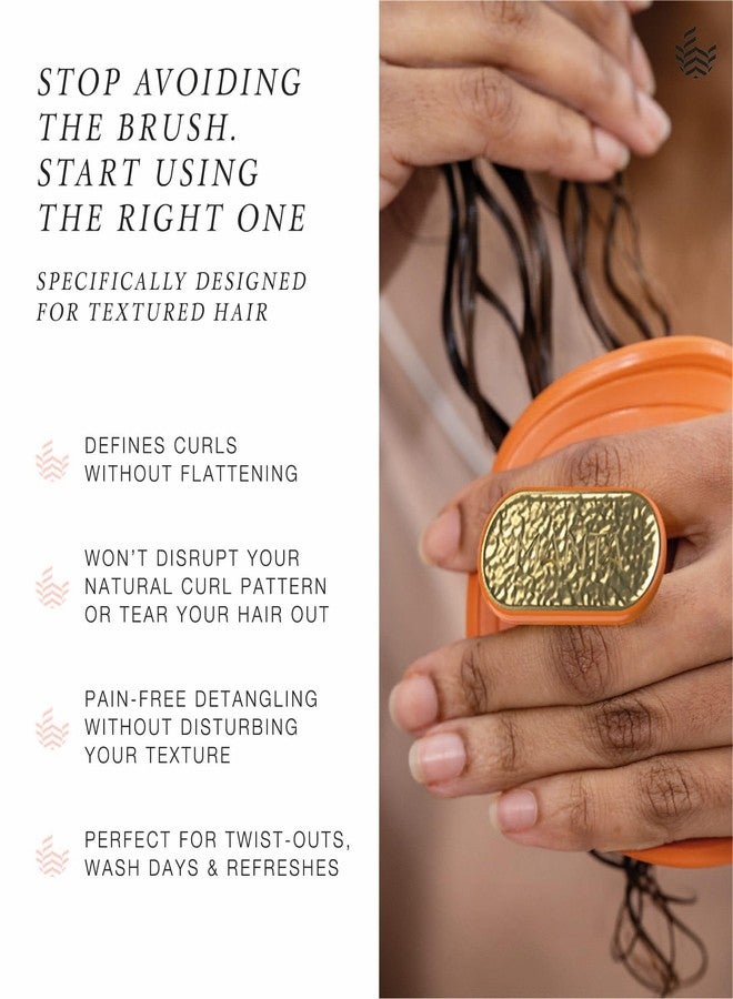 مانتا فرشاة مانتا كيرلز المضادة للتقصف - فرشاة فك تشابك الشعر المجعد والأفريقي، فرشاة شعر لطيفة للشعر الرطب والجاف للنساء، لون أزرق مخضر ناعم - Image 3