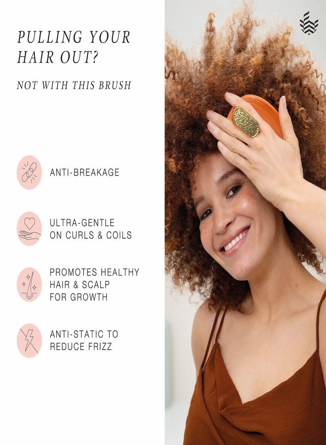 مانتا فرشاة مانتا كيرلز المضادة للتقصف - فرشاة فك تشابك الشعر المجعد والأفريقي، فرشاة شعر لطيفة للشعر الرطب والجاف للنساء، لون أزرق مخضر ناعم - Image 2