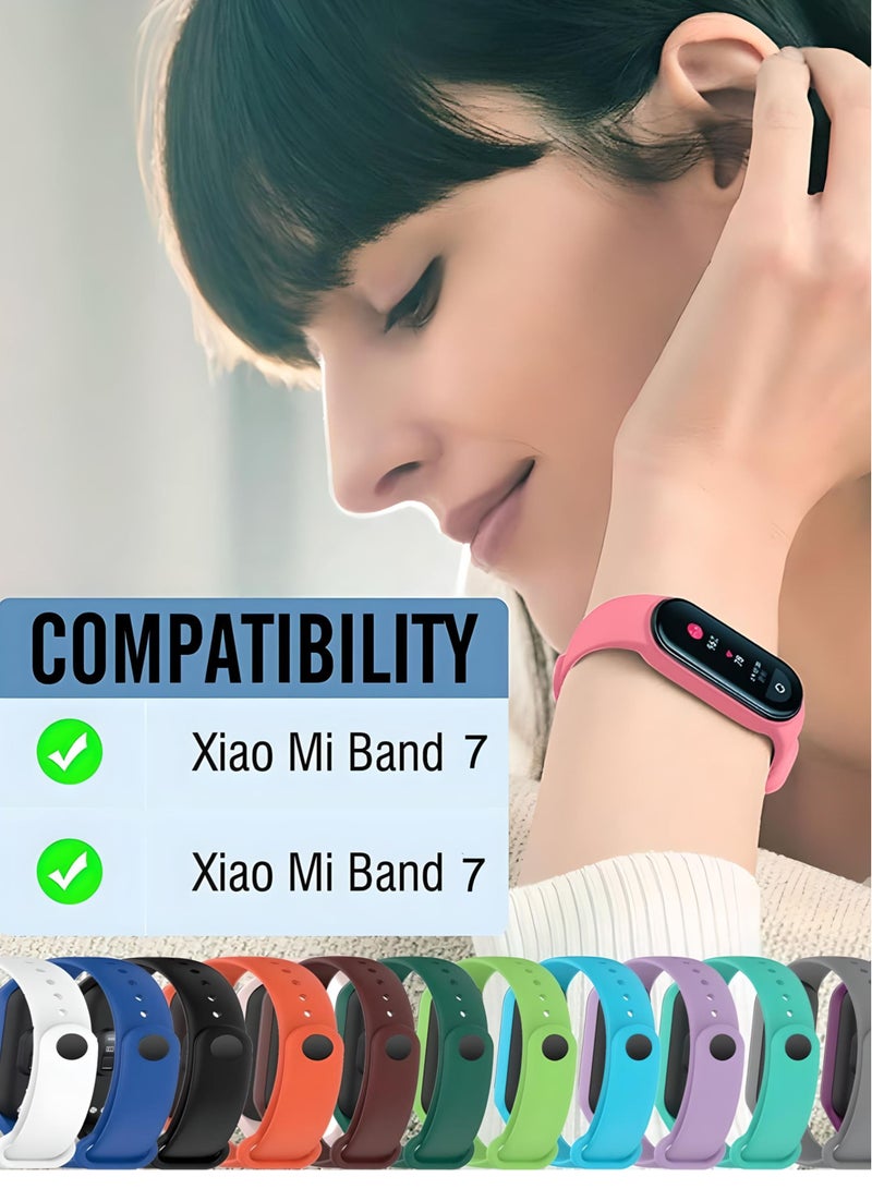 ساراونت 12 قطعة من حزام Mi band 7 - حزام بديل من السيليكون الناعم لـ Xiaomi Mi Band 7 - Image 3