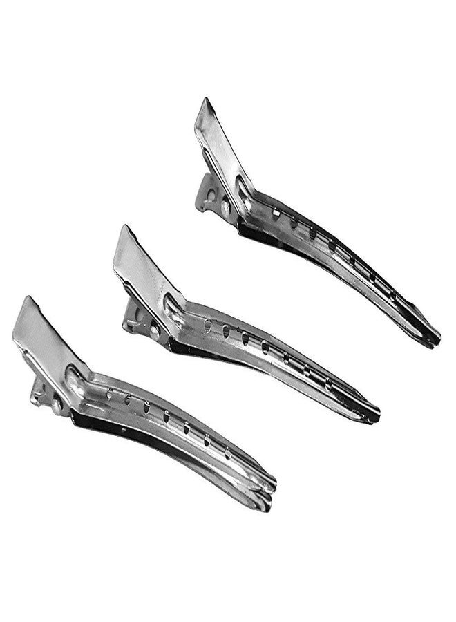 Ruby Face Rubyface Professional Salon Hair Styling Steel Silver Section Clips Duck Bill Clips, 3.5 Inches Rustproof Metal Alligator Curl Clips with Holes for Hair Styling, Hair Coloring, (silver, PACK OF 24) - Image 4