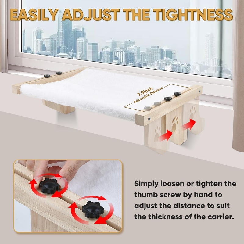 Yoeyang HEMWEE Cat Window Perch, Cat Window Hammock for Indoor Cats, Easy to Adjust & Assemble Large Cat Bed Seat for Windowsill, Bedside,Drawer and Cabinet - Image 5