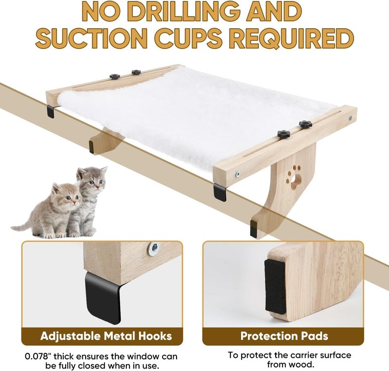 Yoeyang HEMWEE Cat Window Perch, Cat Window Hammock for Indoor Cats, Easy to Adjust & Assemble Large Cat Bed Seat for Windowsill, Bedside,Drawer and Cabinet - Image 4