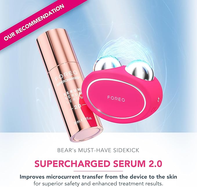 FOREO بير 2 جهاز رفع وتشكيل الوجه المتقدم بتقنية المايكروكهرباء لمكافحة الشيخوخة أداة نحت الوجه رفع فوري تحديد مشدود أدوات العناية بالبشرة غير الغازية فوشيا - Image 4
