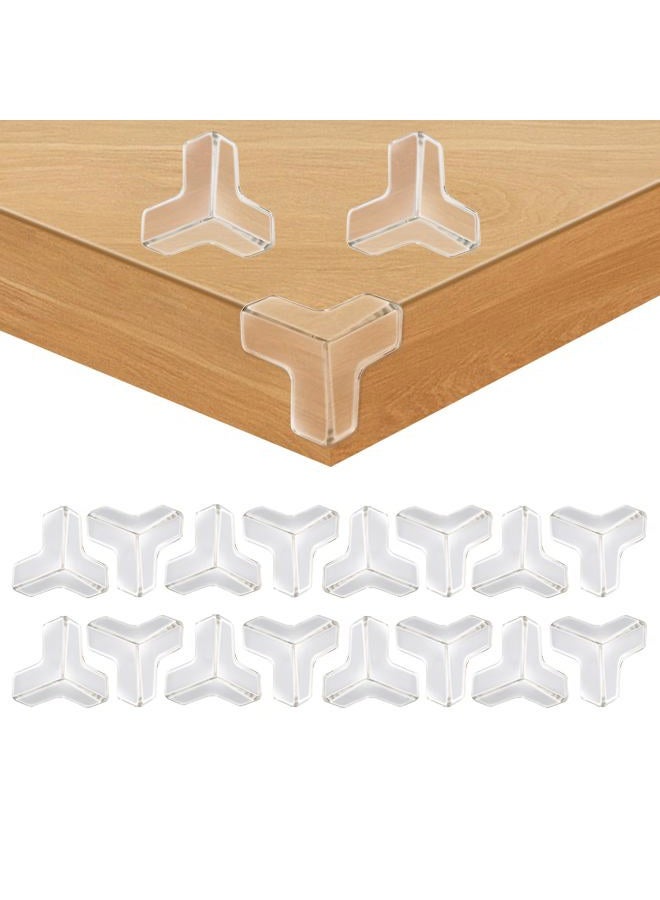 YIIFELL 16 T-Shape Corner Protectors for Baby Safety - Clear Furniture Guards, Covers for Table Corners - Baby Proof Corner Guards - Image 1