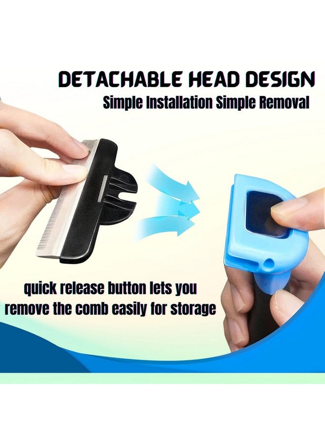 فرشاة العناية بالحيوانات الأليفة ذات اللون الأزرق الفاتح والأزرق الباهت (صغيرة) | للكلاب والقطط - شعر الحيوانات الأليفة القصير والمتوسط والطويل | مريحة في الاستخدام وآمنة على حيوانك الأليف (مجموعة - صغيرة) - Image 4