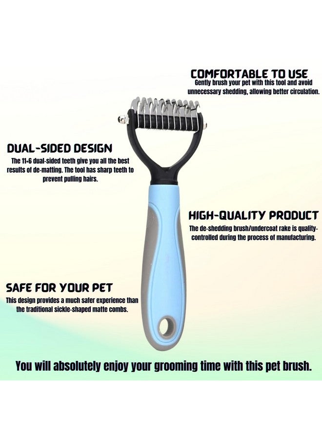 فرشاة العناية بالحيوانات الأليفة ذات اللون الأزرق الفاتح والأزرق الباهت (صغيرة) | للكلاب والقطط - شعر الحيوانات الأليفة القصير والمتوسط والطويل | مريحة في الاستخدام وآمنة على حيوانك الأليف (مجموعة - صغيرة) - Image 5