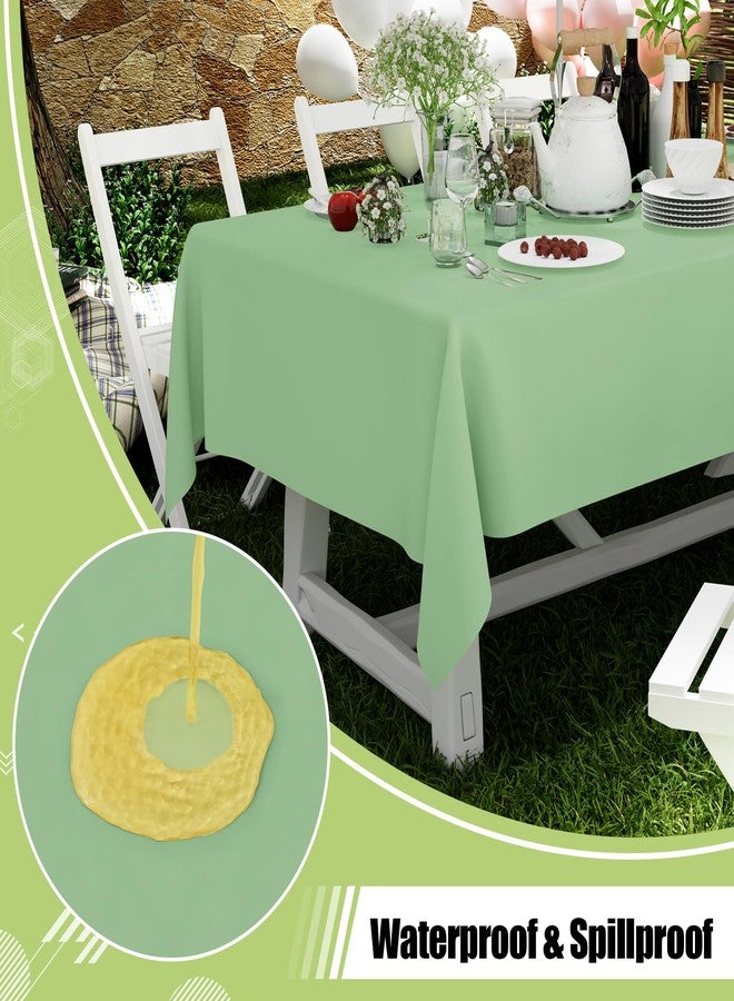 Smiry Disposable Table Cloth - 6 Pack, 54 x 108 Inch Table Cloths for Parties, Decorative Tablecloths for Rectangle Tables, Waterproof Plastic Table Cover, Leakproof & Sturdy, Sage Green - Image 3