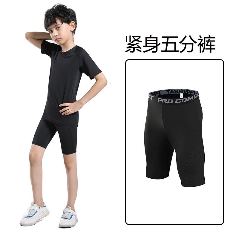general Summer Boys' Sports Shorts Elastic Tight Fit Basketball Running Training Breathable Quick-Drying - Image 5