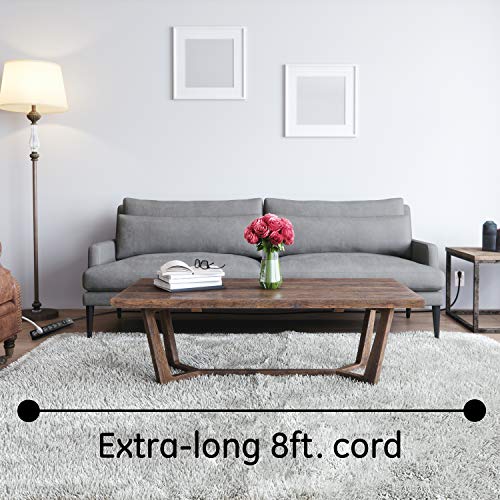 GE 6-Outlet Surge Protector, 8 Ft Extension Cord, Power Strip, 1300 Joules, Flat Plug, Twist-to-Close Safety Covers, Protected Indicator Light, ETL Listed, Black, 33662 - Image 4