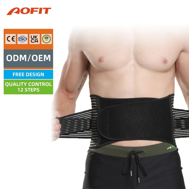 Bluejw Aofit Compression Lower Back Support Belt - Double Wrap Waist Trimmer Trainer for Pain Relief - Lumbar Brace for Women & Men - Image 2