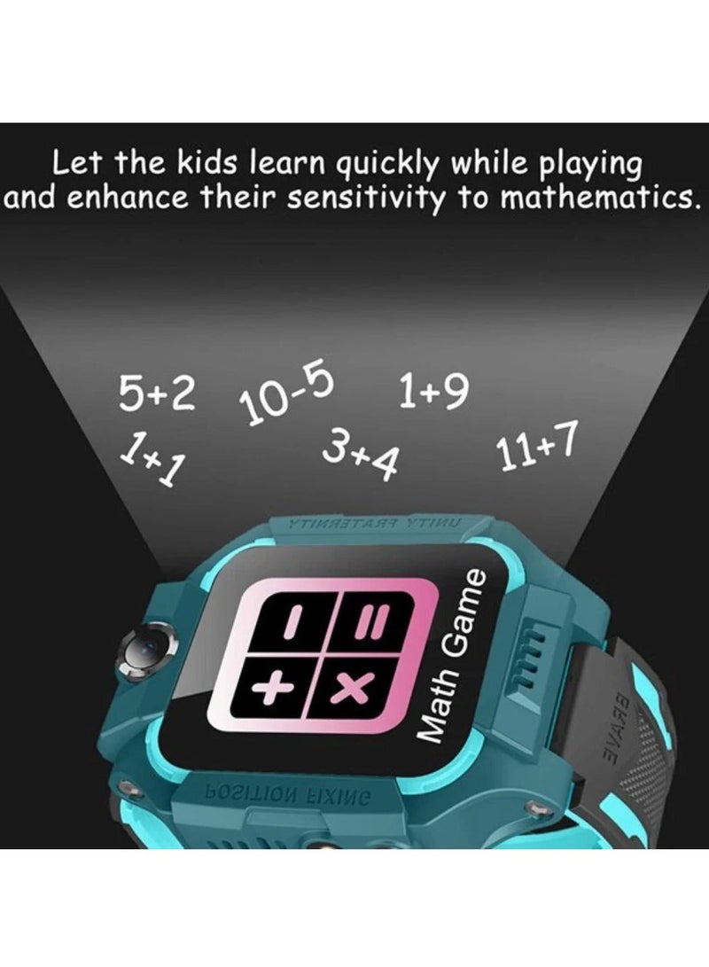 AROAQ Z6F Kids Smart Watch, IP67 Waterproof Wrist Smartwatch With SOS Voice Chat, Two Way Calling Kids Digital Wrist Watch, Durable Remote Photo Smartwatch With Flashlight And Camera, (Blue)  - Image 2