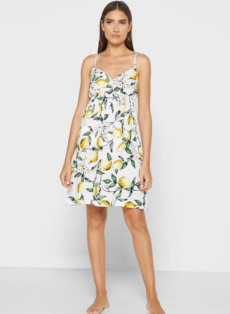 Catherine Lemon Printed Dress