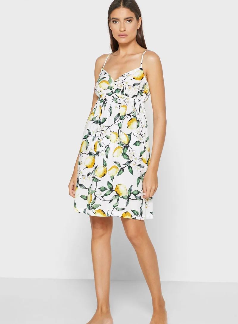 Catherine Lemon Printed Dress