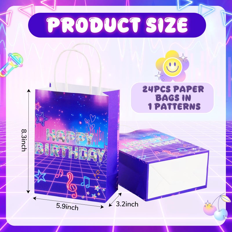Epakh 24 Pcs Kpop theme Musical Party Favor Gift Bags Kpop Themed Goodie Treat Bags Candy Pouchâ€Œ with Handles for Birthday Party Supplies - Image 3