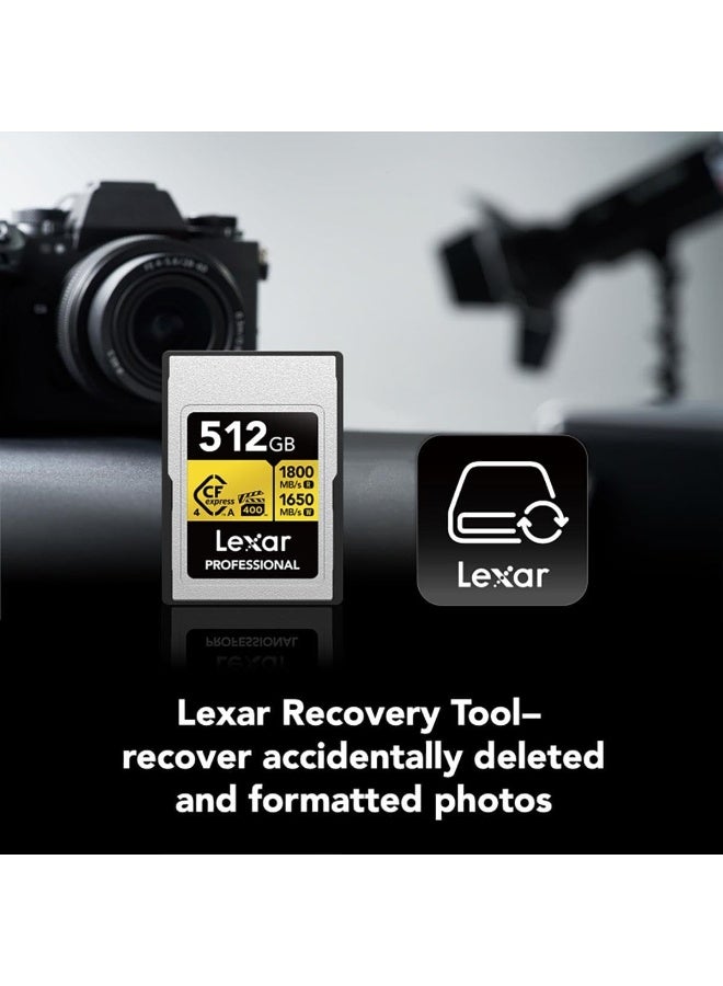 Lexar Professional 512GB CFexpress 4.0 Type A Card Gold Series – Up To 1800MB/s Read 1650MB/s Write, VPG-400, 8K Raw Video, IP68 Waterproof, For Sony Mirrorless Cameras 512 GB - Image 5