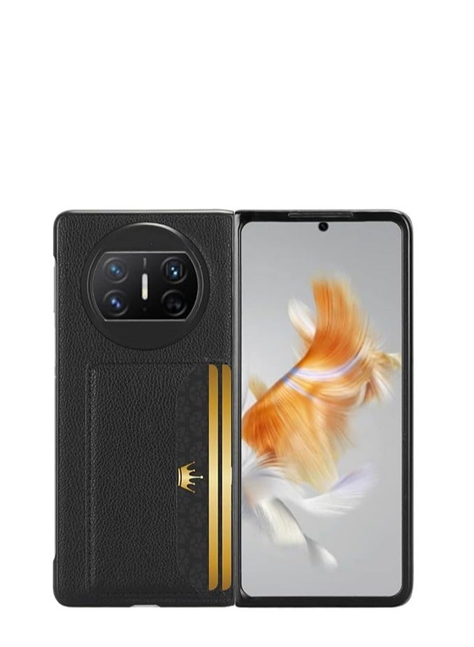 Compatible with Huawei Mate X3 phone case, premium PU leather ultra-thin shockproof rear per phone case protector with card slot bracket for Huawei Mate X3 phone case - Image 2