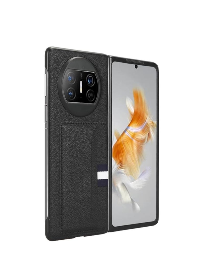 Compatible with Huawei Mate X3 phone case, premium PU leather ultra-thin shockproof rear per phone case protector with card slot bracket for Huawei Mate X3 phone case - Image 3