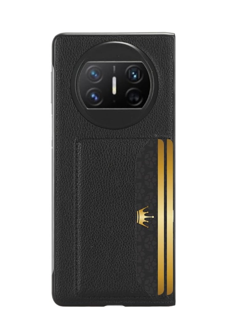 Compatible with Huawei Mate X3 phone case, premium PU leather ultra-thin shockproof rear per phone case protector with card slot bracket for Huawei Mate X3 phone case - Image 4