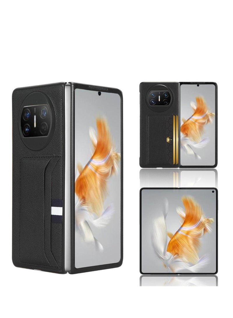 Compatible with Huawei Mate X3 phone case, premium PU leather ultra-thin shockproof rear per phone case protector with card slot bracket for Huawei Mate X3 phone case - Image 1