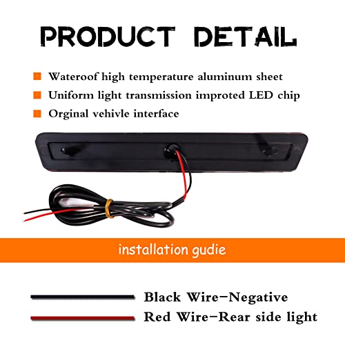 Tonsya For 1999 2000 2001 2002 2003 2004 Mustang Rear bumper side marker Reflectors lights Smoked Lens Red LED lamps - Image 5