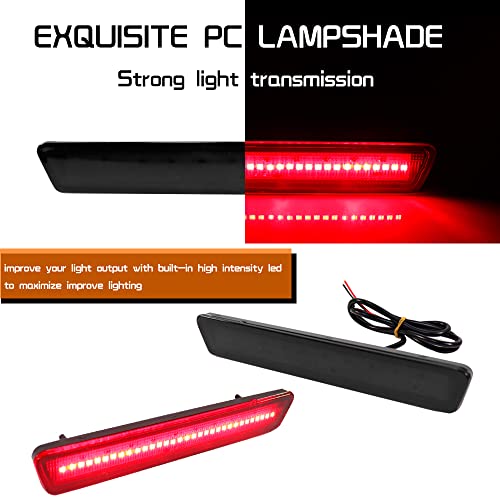 Tonsya For 1999 2000 2001 2002 2003 2004 Mustang Rear bumper side marker Reflectors lights Smoked Lens Red LED lamps - Image 2