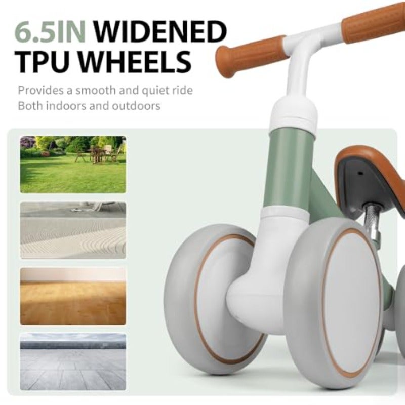 Baby Balance Bike 4 Wheels Toddler Balance Bike with Adjustable Seat 12-36 Months Infant's First Birthday Gift - Image 4