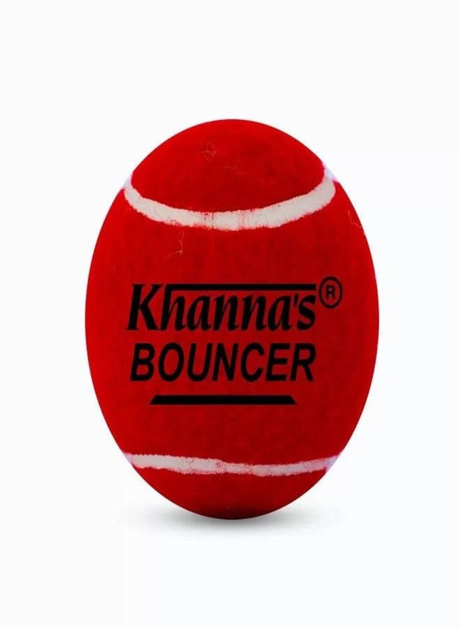 KHANNA Bouncer | Heavy Tennis Ball | 1 Box (Pack of 6 Balls) (Red)
