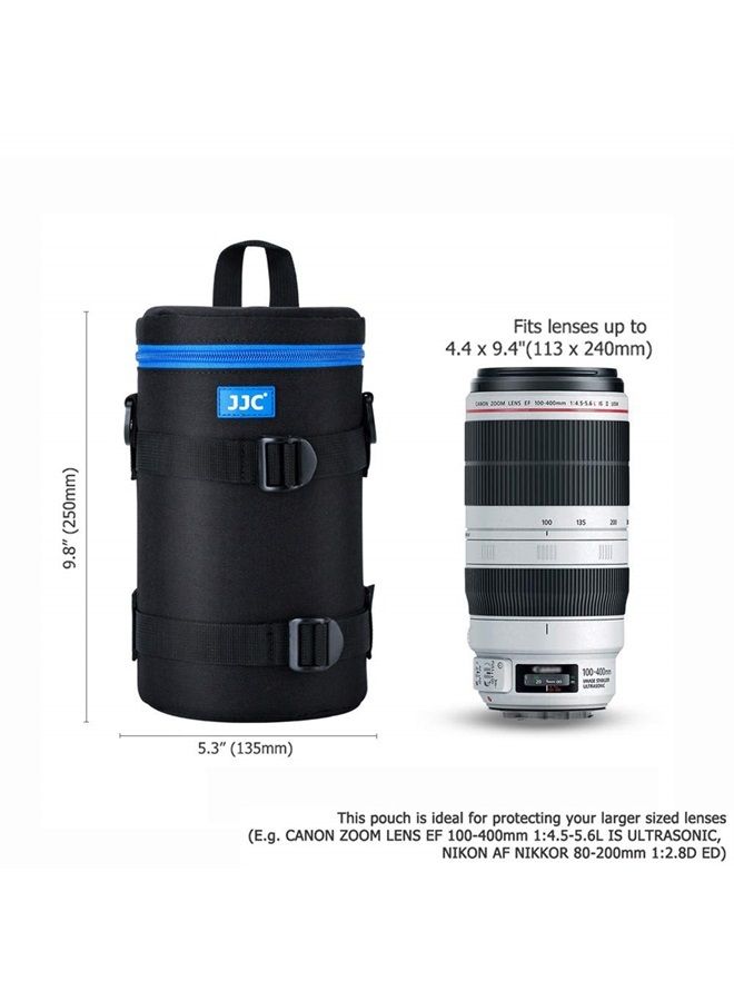 JJC Camera Lens Pouch Case for Canon RF 600mm EF 70-200mm Nikon Nikkor AF-S 70-200mm AF 80-200mm & More, Zipper Polyester Lens Protective Bag Interior Size 4.3x8.9” - Image 4