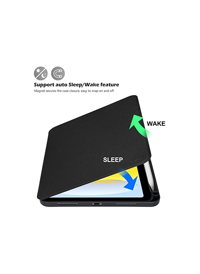 Procases for 2022 iPad 10th Generation Case with Pencil Holder, Slim Stand Protective Folio Book Cover for iPad 10.9 inch 2022 A2696 A2757 A2777 -Black - Image 3