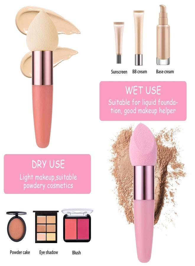 Sibba Makeup Sponge Holder Powders Puff 6 PCS Beauty Blender Blending Applicator Mushrooms Foundation Brushes Facials Cream Handle Brush Cosmetic Head Small Blusher Make Up Set Concealer Color - Image 4
