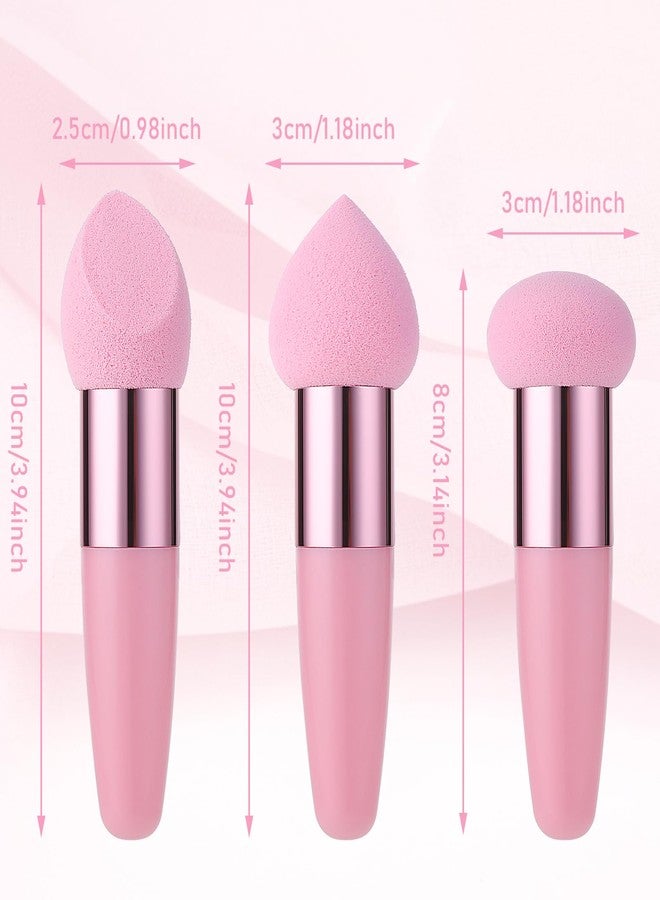 Sibba Makeup Sponge Holder Powders Puff 6 PCS Beauty Blender Blending Applicator Mushrooms Foundation Brushes Facials Cream Handle Brush Cosmetic Head Small Blusher Make Up Set Concealer Color - Image 2