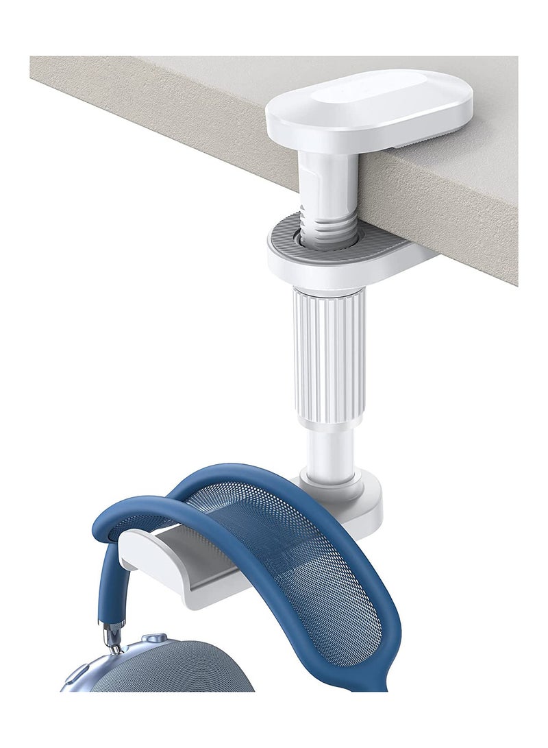KASTWAVE Headphone Stand, Headset Hanger, Adjustable & 360 Degree Rotating Gaming Earphones Holder Hook Mount Clamp Under Desk, Stand for Most Headsets for Airpods Max, for Sennheiser, for Sony (White) - Image 1