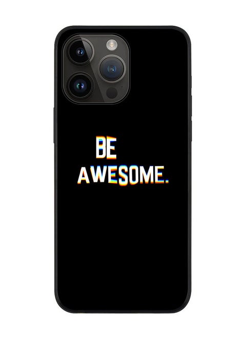 Rugged Black edge case for Apple iPhone 14 Pro Max Slim fit Soft Case Flexible Rubber Edges Anti Drop TPU Gel Thin Cover - Be awesome