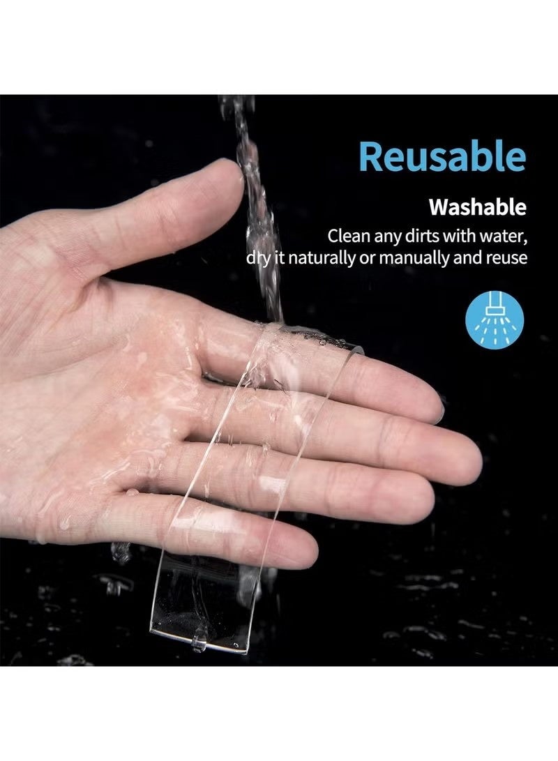 Extra Strong Double Sided Nano Adhesive Tape Heavy Duty Removable, Clear Sticky Adhesive Nano Tape Tough Washable Waterproof Mounting Tape for Hanging Picture, Poster, Carpet - Image 3