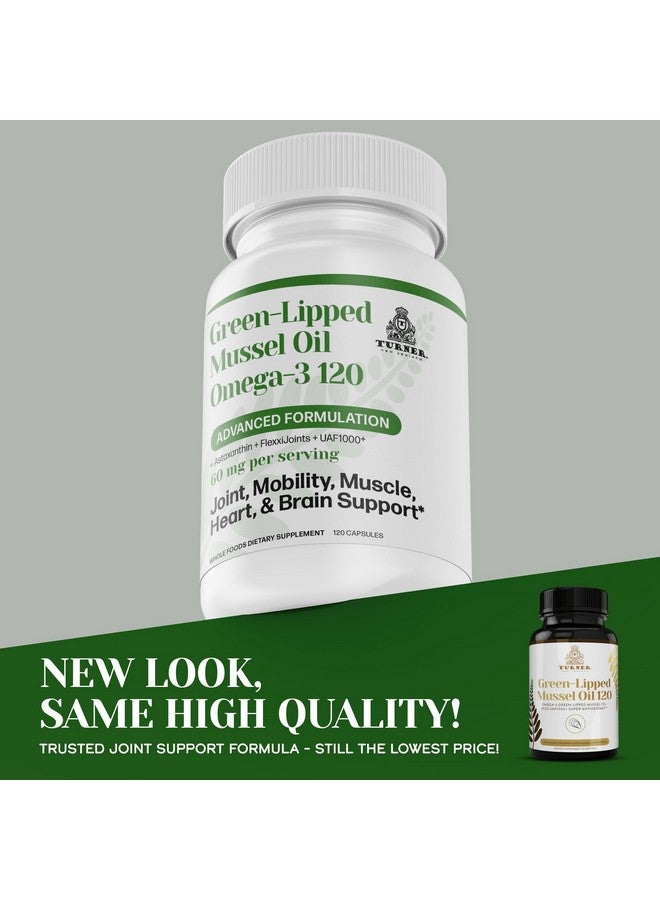 TURNER New Zealand Green Lipped Omega-3 Mussel Oil, 53x Higher Potency with UAF1000+ Super Antioxidant for Superior Joint Comfort & Mobility, No Fishy Aftertaste, 1 Bottle, 120 Softgels - Image 2